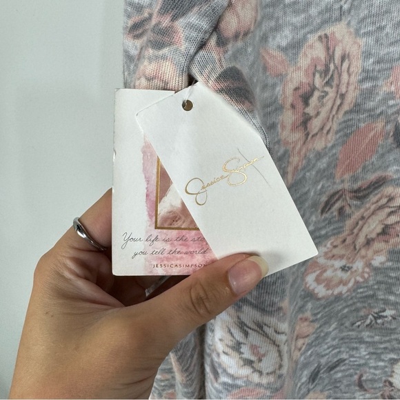 Jessica Simpson Rose Floral Button Down Soft Pj Pajama Top Comfy - Picture 5 of 5